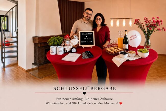 🔑 Schlüsselübergabe – ein neuer Lebensabschnitt beginnt. 🏡❤️
Heute durften wir Negin & Amin die Schlüssel zu ihrem neuen Zuhause übergeben.
